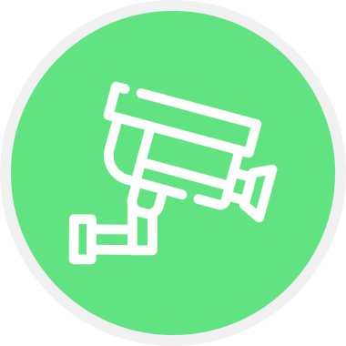 Cctv Kamera Hattı Çemberi Basit Simge, Vektör Resimleri