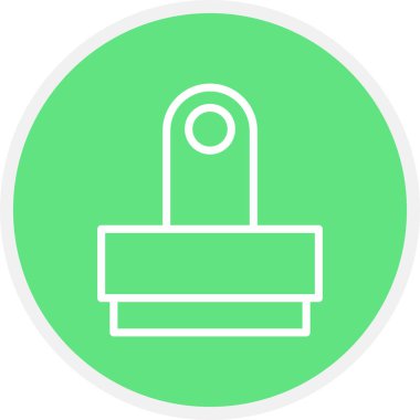 Damga Satırı Çemberi Basit Simge, Vektör İllüstrasyonu