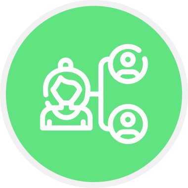 Yönetici Satırı Çemberi Basit Simge, Vektör İllüstrasyonu