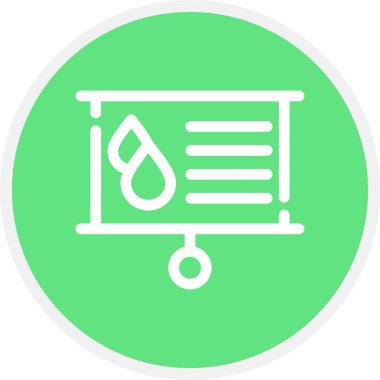 Su Sınıfı Satır Çemberi Basit Simge, Vektör İllüstrasyonu