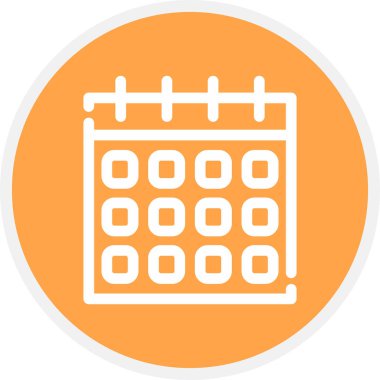 Takvim Satırı Çemberi Basit Simge, Vektör İllüstrasyonu