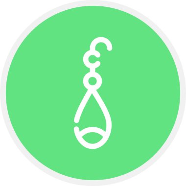 Batık Çizgi Çemberi Basit Simge, Vektör İllüstrasyonu