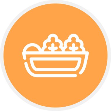 Taze İçindekiler Satır Çemberi Basit Simge, Vektör Resimleri