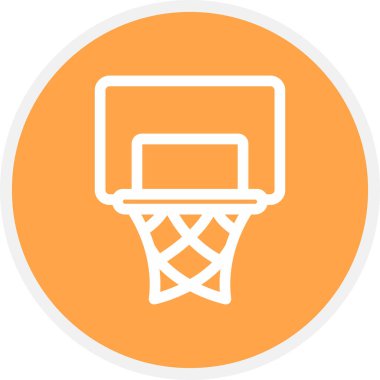 Basketbol Hoop Çizgisi Çemberi Basit Simge, Vektör İllüstrasyonu