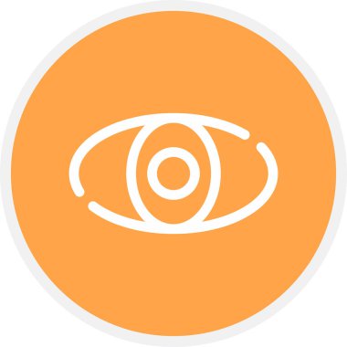 Göz Çizgisi Çemberi Basit Simge, Vektör İllüstrasyonu