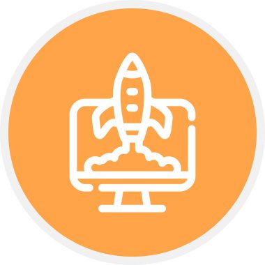 Başlangıç Satırı Çemberi Basit Simge, Vektör İllüstrasyonu