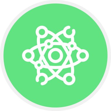 Fizik Çizgisi Çemberi Basit Simge, Vektör İllüstrasyonu