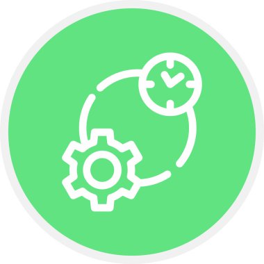 Çalışma Zaman Çizgisi Çemberi Basit Simge, Vektör İllüstrasyonu