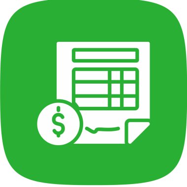 Fatura basit simgesi, vektör illüstrasyonu