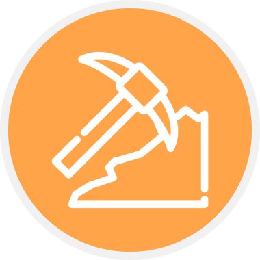 Madencilik Hattı Çemberi Basit Simge, Vektör İllüstrasyonu