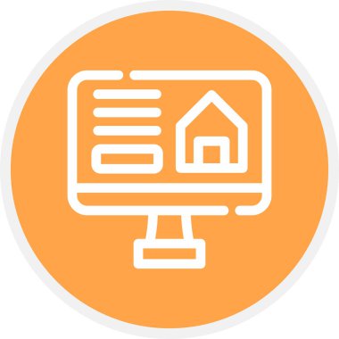 Çevrimiçi Satır Çemberi Basit Simge, Vektör Resimleri