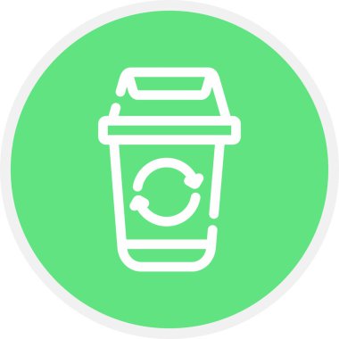 Çöp Geri Dönüşüm Hattı Çemberi Basit Simge, Vektör Resimleri