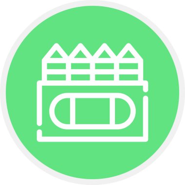 Pastel Boya Çizgisi Çemberi Basit Simge, Vektör Resimleri