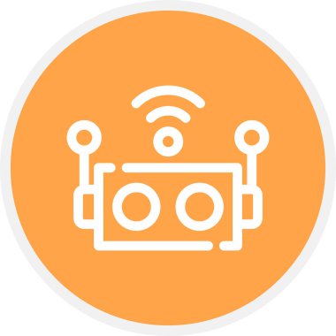 Akıllı Robotik Satır Çemberi Basit Simge, Vektör Resimleri