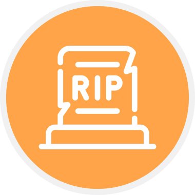 Grave Line Circle Basit Simge, Vektör İllüstrasyonu