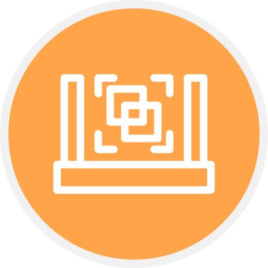 Tarayıcı Satırı Çemberi Basit Simge, Vektör Resimleri