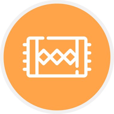 Mat Satır Çemberi Basit Simge, Vektör İllüstrasyonu