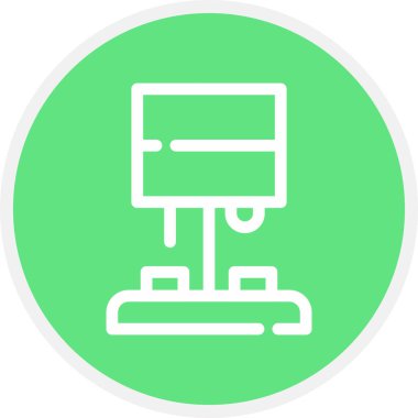 Tablo Lambası Çizgisi Çemberi Basit Simge, Vektör Resimleri