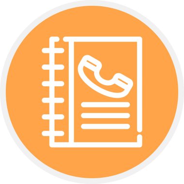 Telefon Defteri Satırı Çemberi Basit Simge, Vektör İllüstrasyonu