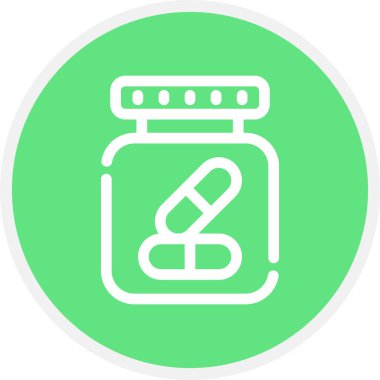 Medicine Line Circle Basit Simge, Vektör İllüstrasyonu