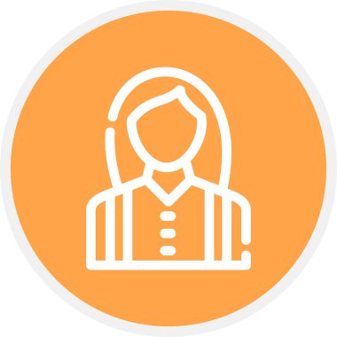 Aktris Satırı Çemberi Basit Simge, Vektör İllüstrasyonu