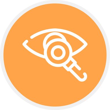 Göz Test Satırı Çemberi Basit Simge, Vektör İllüstrasyonu