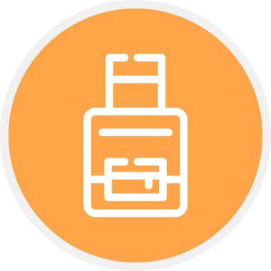 Bavul Çizgisi Çemberi Basit Simge, Vektör İllüstrasyonu