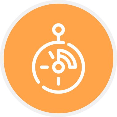 Stopwatch Satır Çemberi Basit Simge, Vektör İllüstrasyonu