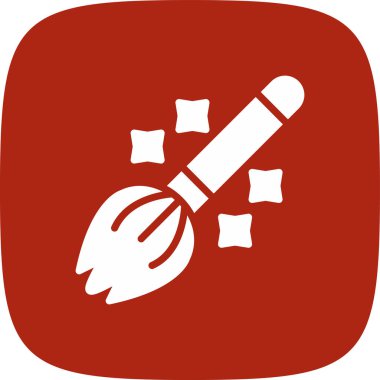 Sihirli Süpürge Basit Simgesi, Vektör İllüstrasyonu