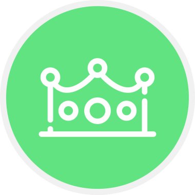Crown Line Circle Basit Simge, Vektör İllüstrasyonu