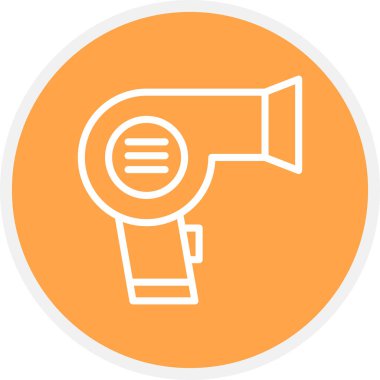 Saç Kurutma Hattı Çemberi Basit Simge, Vektör Resimleri