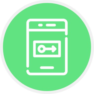 Düğme Satırı Çemberi Basit Simge, Vektör İllüstrasyonu