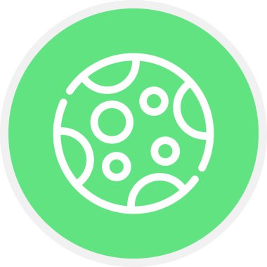 Ay Çizgisi Çemberi Basit Simge, Vektör İllüstrasyonu