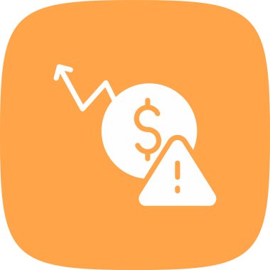 Makroekonomik Risk Basit Simge, Vektör İllüstrasyonu