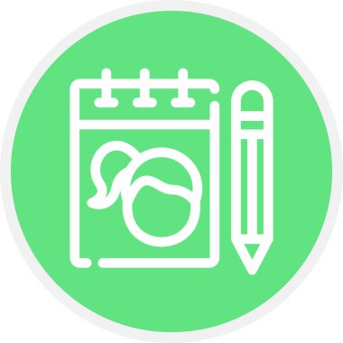 Çizim Çizgisi Çemberi Basit Simge, Vektör İllüstrasyonu