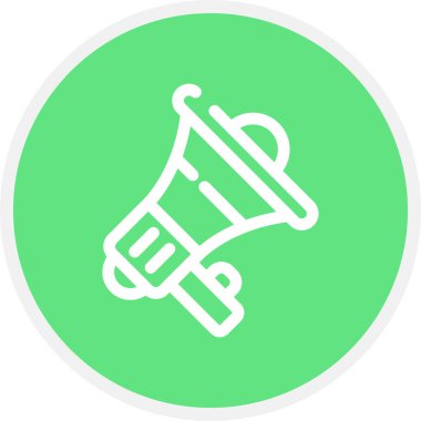 Promosyon Hattı Çemberi Basit Simge, Vektör İllüstrasyonu