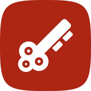 Kapı Anahtarı Basit Simge, Vektör İllüstrasyonu