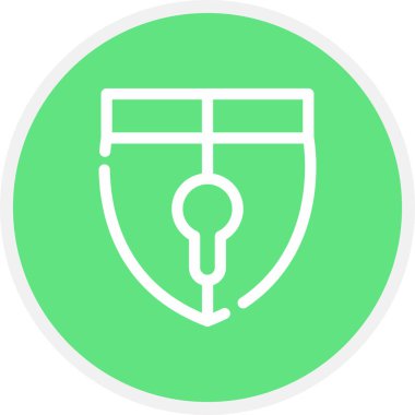 Güvenlik Hattı Çemberi Basit Simge, Vektör İllüstrasyonu