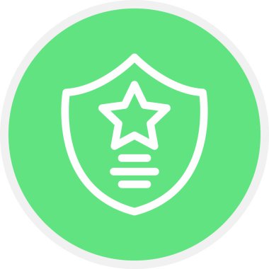 Şerif Satır Çemberi Basit Simge, Vektör İllüstrasyonu