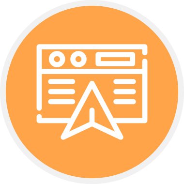 Navigasyon Çizgisi Çemberi Basit Simge, Vektör Resimleri