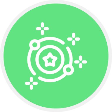 Negatif Uzay Çizgisi Çemberi Basit Simge, Vektör Resimleri