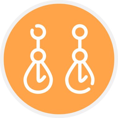 Fish Stringer Çizgisi Çemberi Basit Simge, Vektör İllüstrasyonu