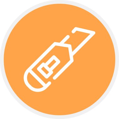 Kesme Çizgisi Çemberi Basit Simge, Vektör İllüstrasyonu