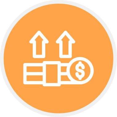 Para Hattı Çemberi Basit Simge, Vektör İllüstrasyonu