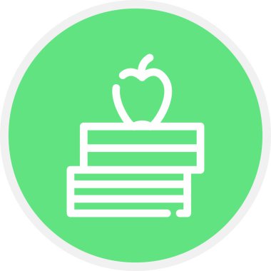 Kitap Yığını Satır Çemberi Basit Simge, Vektör Resimleri