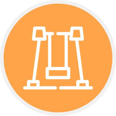 Salıncak Satırı Çemberi Basit Simge, Vektör İllüstrasyonu