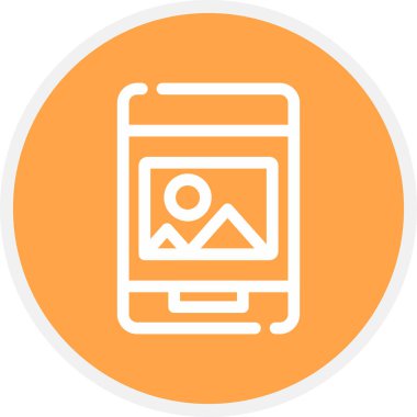 Resim Satırı Çemberi Basit Simge, Vektör Resimleri