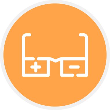 Gözlük Reçeteli Satır Çemberi Basit Simge, Vektör Resimleri