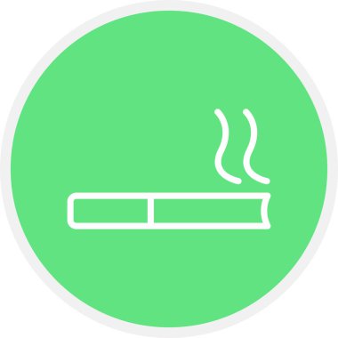 Sigara Hattı Çemberi Basit Simge, Vektör İllüstrasyonu