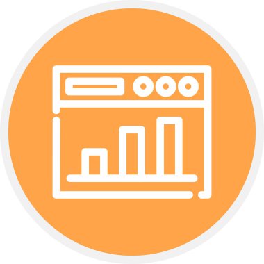 Analitik Satır Çemberi Basit Simge, Vektör İllüstrasyonu